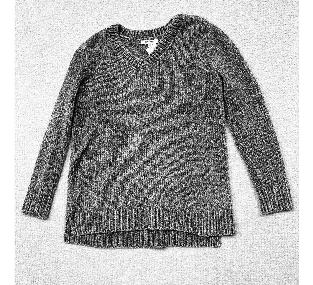 Orvis Grey Long Sleeve Sweater Size L #58902